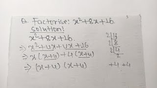 Factorize: x^2 + 8x + 16
