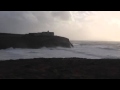 Approaching high tide at Poldhu Cove during storm Imogen 2016