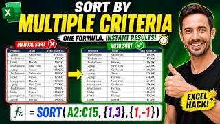 Stop Sorting Excel Twice! Use This 1 Formula Instead