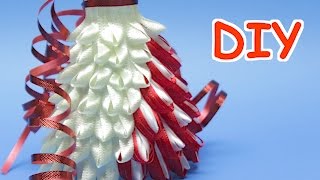 DIY Dress Out of Plastic Bottle Cup and Ribbon - Best Out of Waste Recycling Ideas and Crafts