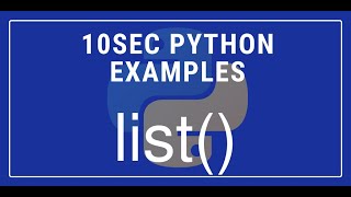 10sec Python Examples list() Built in Function by Code Recipe
