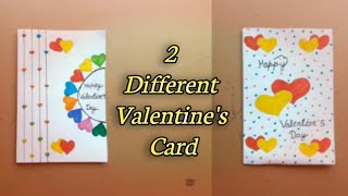 2 Easy \u0026 Beautiful Handmade Valentine's Day Cards | DIY Valentine Card Ideas