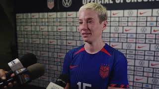 USWNT Forward MEGAN RAPINOE talks following Team USA win over South Africa