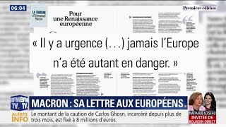 Que dit la lettre d'Emmanuel Macron aux Européens ?
