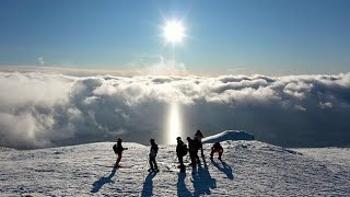 ＜大雪山ドローン紀行・冬編＞１　旭岳からのぞむ雲海と十勝連峰