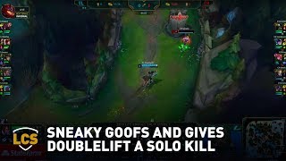 Sneaky Goofs and Gives Doublelift a Solo Kill