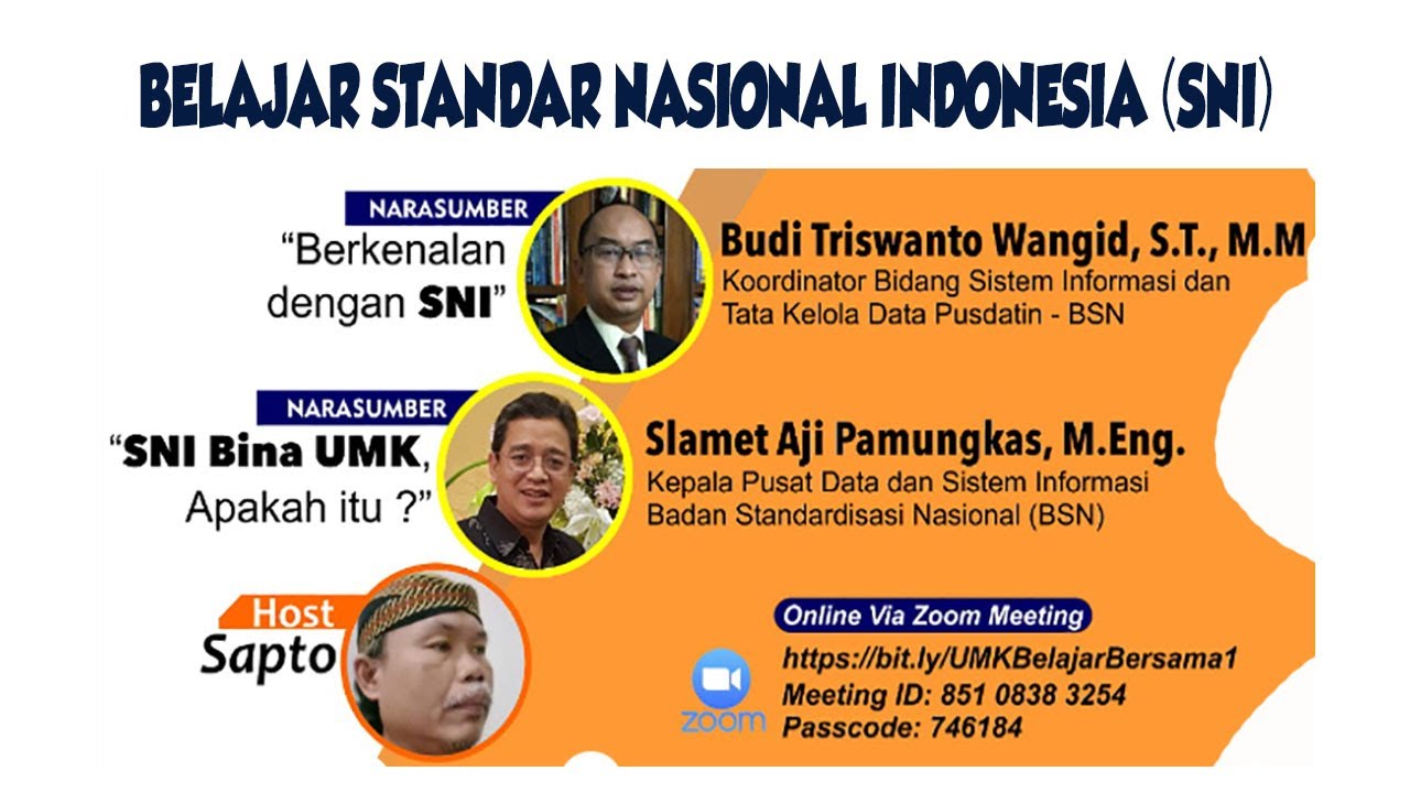 MENGENAL STANDAR NASIONAL INDONESIA (SNI) DAN SNI BINA UMK - YouTube