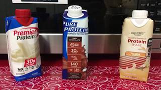 PREMIERE vs PURE vs EQUATE Protein Shakes | drinks drinking Bebidas напитки Getränke 음료수 饮料 飲む