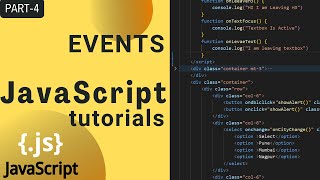 Events In JavaScript | JavaScript Tutorial | JavaScript tutorial for beginners | Part 4