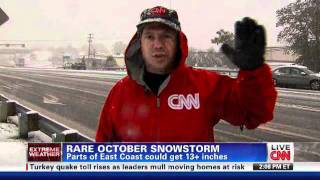 Rare October snowfall covering Northeast