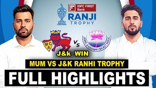 Full Highlights Mumbai Vs Jammu and Kashmir Ranji Trophy Day 3 Match Highlights 2025 Ranji Trophy