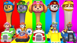 Paw Patrol Long Slide Game With Cow Elephant Gorilla Hippopotamus Tiger 3d Animal Game 3d Funny