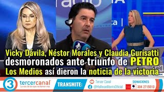 Vicky Dávila y Néstor Morales desmoronados ante triunfo de Petro / Así dieron la noticia