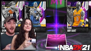 Who can Pull an *INVINCIBLE* Dark Matter FIRST? 3 Million MT Pack Opening w/Girlfriend! (NBA 2K21)