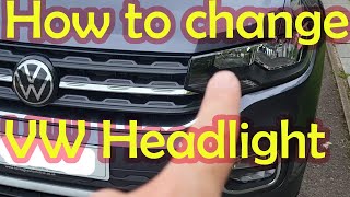 How to replace Volkswagen VW TCross Headlight bulb with no tools in 2 minutes