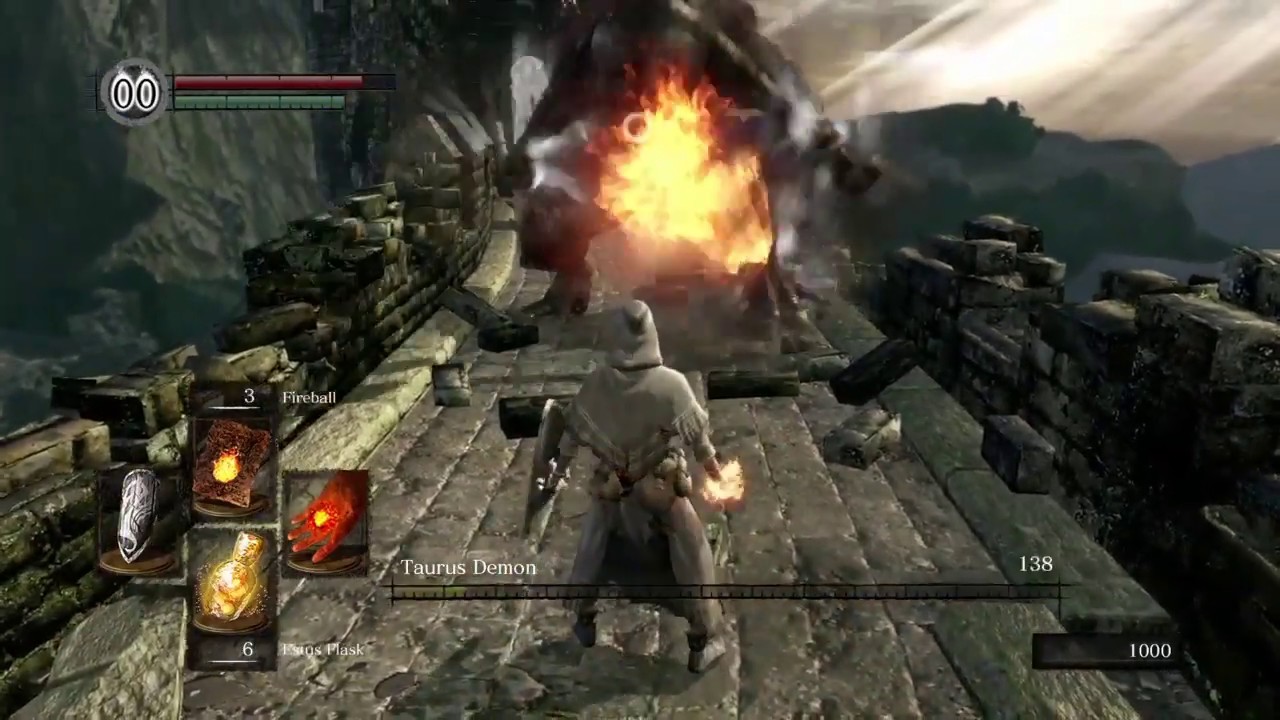 Dark Souls REMASTERED - Level 1 Taurus Demon - YouTube