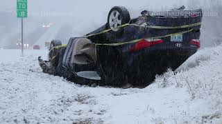 ROLL OVER ACCIDENTS AND JACK-KNIFED SEMI TRUCKS IN KANSAS CITY, MISSOURI NEW YEARS DAY