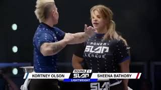 Power slap league KORTNEY OLSON VS SHEENA BATHORY Lightweight Knockout