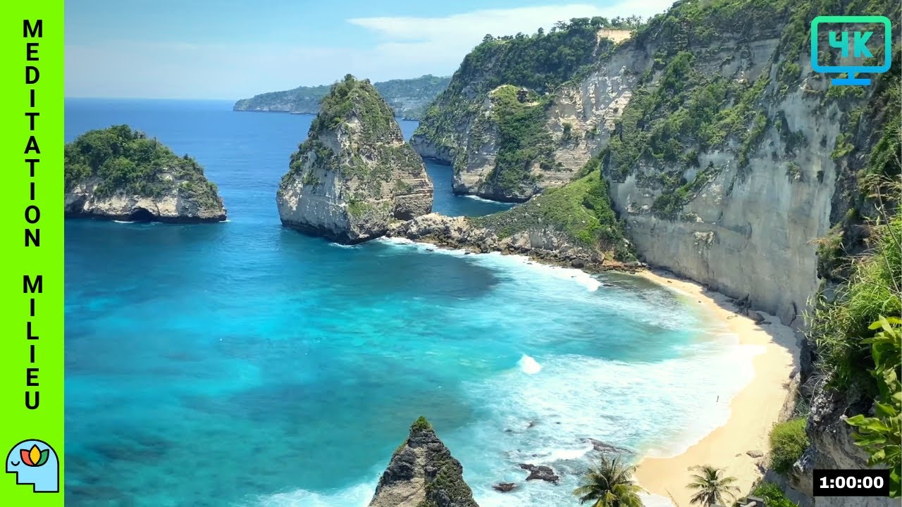 Piano Music With Sounds Of Ocean Waves For Sleep Study Relaxation 4k