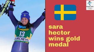 Sara Hector wins gold medal in women's giant slalom | Beijing 2022 | 2022