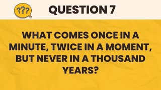 RIDDLES QUIZ CHALLENGE! 95% CANNOT! #english #school