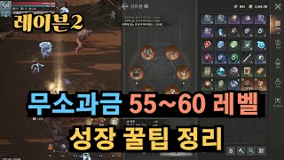 [레이븐2] 무소과금 55~60레벨 성장 꿀팁 정리 / 최소 투자로 스펙업 많이 했네요