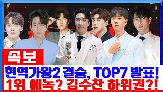 ‘현역가왕2’ 결승전, 운명을 가를 TOP7 발표! 그런데 1라운드 점수 공개 순간, 현장 충격! 1위는 에녹?! 김수찬·신유·환희가 하위권?!