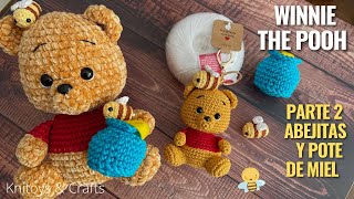 WINNIE THE POOH - Parte 2 Tarro Miel y Abejitas PELUCHE y LLAVERO AMIGURUMI A CROCHET