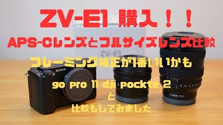 【4k版】キャノン機からの浮気！ZV-E1 購入！APS-Cレンズは使えるのか？フルサイズレンズとの比較　実はフレーミン補正が1番いいのかも。GO PRO 11 DJI POCKET 2との比較もあり