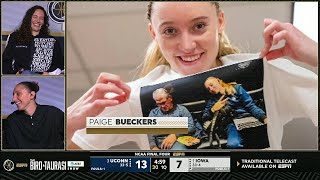 😂 Sue Bird & Taurasi React To Paige Bueckers & UConn Huskies Making Fun of Geno Auriemma | Final 4