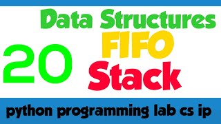 Program(20)- Data structures in python| FIFO| stack implementation| push pop operation