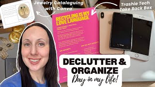 Busy Mom's DAY of Decluttering Tech & Organizing Jewelry! #declutter #momlife