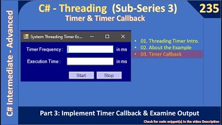 Thread Timer | Part 3 - Implement Timer Callback | C# Advanced 235