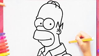 How to draw HOMER SIMPSON step by step easy