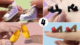 4 Sapatos fáceis de fazer para Boneca Barbie - DIY Miniatura