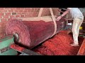 Wood Cutting Skills  Working With A Giant Red Wood Lathe