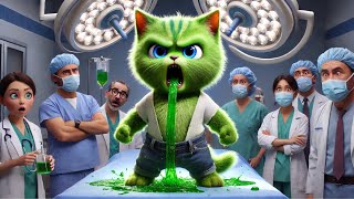 From Cute Kitten to Giant Green Cat 😱🟢 #ai #story #cat #aicat