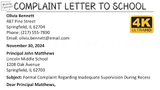 How To Write Complaint Letter to School with Sample and Explanation | Writing Tutorials