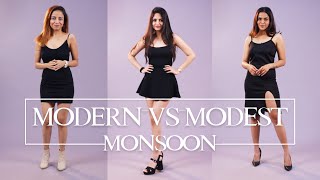 A modern monsoon look or a modest monsoon look?