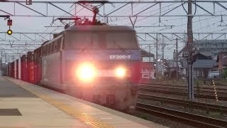 JR貨物 EF200-7 貨物列車 (1090レ EF200) JR東海道本線 清洲駅旅客線 通過