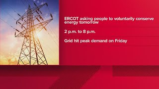 ERCOT asking residents and businesses to conserve power on Monday due to extreme heat