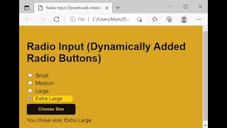 HTML CSS JavaScript Demo: Radio Buttons -- Version 3