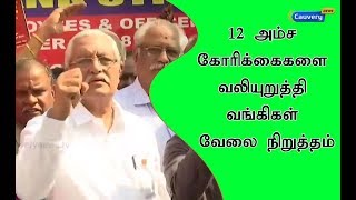 12 அம்ச கோரிக்கைகளை வலியுறுத்தி வங்கிகள் வேலை நிறுத்தம் | bank strike