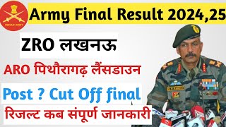 Agniveer final result 2024,25 Final cut off post ARO Pithoragarh Lansdowne Agniveer final result