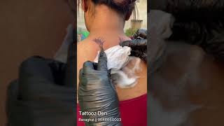 Broken angel tattoo on girl’s back by Tattooz Den || Ranaghat || 9046660003