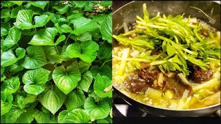 ทดลองแกงหน่อไม้ใส่น้ำผักคอมมอนบลูไวโอเลต แซ่บบ่อหน่อ? Cooking Common Blue Violet Soup