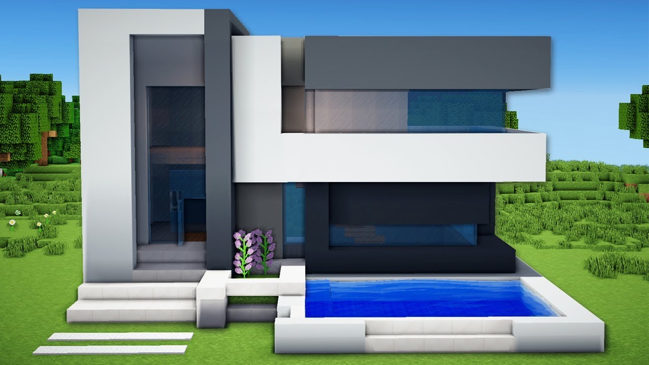 Minecraft Simpleeasy Modern House Easy Minecraft House Tutorial Minecraft Simpleeasy Modern House Easy Minecraft House Tutorial