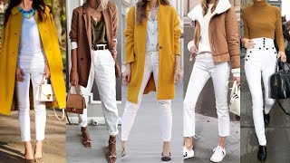 OUTFITS sencillos y CASUALES de OTOÑO INVIERNO con PANTALONES BLANCOS