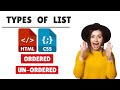Types of List in HTML (Ordered List | Unordered List | Description List) Quick Explanation #17