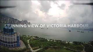 Amazing aerial view of Victoria Harbour, Hong Kong      香港维多利亚港的景色